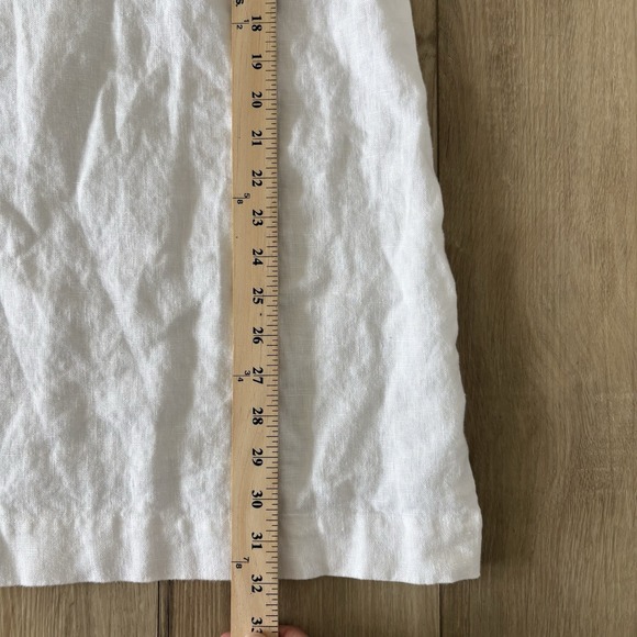 Madewell The Ariana V-Neck Mini Dress Eyelet White Linen Size Medium M Back Zip - Picture 2 of 7